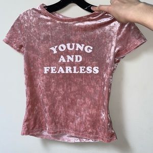 Pink velvet crop top